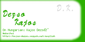 dezso kajos business card